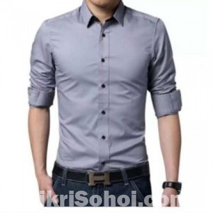 Gray Long Sleeve Casual Shirt For Men – Upf